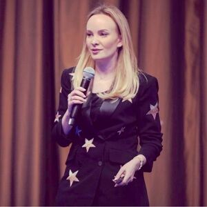 Cinq a sept blazer black with metallic stars